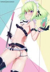 androgynous ass bob_cut broccoholic crossdressing femboy lio_fotia maid maid_headdress pout promare short_hair stockings thighhighs twink