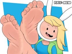absurdres adventure_time adventure_time:_fionna_&_cake blonde_hair feet feet_up female_focus female_only fionna_campbell fionna_the_human_girl foot_fetish foot_focus foot_worship highres looking_at_viewer ms10 presenting_feet rabbit_ears showing_feet smiling_at_viewer soles soles_fetish teasing_viewer toenails toes wrinkled_feet wrinkled_soles