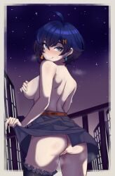 anus ass bare_back belle_(zenless_zone_zero) female functionally_nude latsh pussy skirt topless zenless_zone_zero