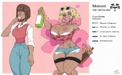 alcohol alcoholic_drink bimbo bimbo_body bimbo_lips bimbofication bimbofied bimbophi drunk drunk_bubble female female_focus female_only fishnets glasses highlights parody thong_straps transformation vampire_the_masquerade whale_tail