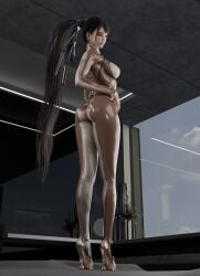 1female 1girls 3d big_ass big_breasts black-haired breasts eve_(stellar_blade) female female_only looking_at_viewer makeup solo solo_female stellar_blade thighhighs thighs zen_art