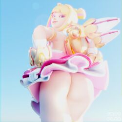 3d artist ass ass_focus booty cute dokiwatch frutplzz heart_of_hope_juno juno_(overwatch) looking_at_viewer looking_back martian overwatch overwatch_2 pinup skirt skirt_lift thighs
