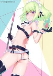 androgynous ass bob_cut broccoholic crossdressing femboy lio_fotia maid maid_headdress pout promare short_hair stockings thighhighs twink