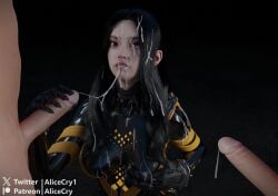 3d alicecry black_hair facial long_hair stellar_blade tachy_(stellar_blade) tagme