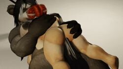 3d anal_penetration animated cheshii_(artist) dwarf dwarf_(warcraft) dwarf_female furry futanari gif pandaren spanking tagme world_of_warcraft