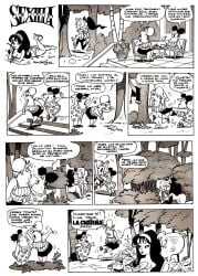 1boy 3girls angry angry_female ass attempted_sex black_and_white black_hair blonde_hair breasts bushes caught caught_naked clothed clothed_female clothed_female_nude_female clothed_male clothes_on_floor clothes_removed comic comic_page dialogue el_pinguino_comic female forest hiding_in_bushes hourglass_figure kissing long_hair making_out male monochrome mother mother_and_daughter mother_and_son mothers naked naked_female naked_male nipples nude nude_female nude_male nude_male_clothed_female outdoor_nudity outdoors sexilia shocked spanish_dialogue spanish_text straight_hair thighs tied_hair trees urtiaga