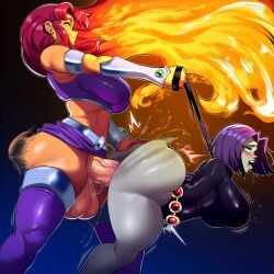 1futa 1girls ahe_gao ai_generated big_breasts breasts clapping_cheeks clenched_teeth collar cum cum_in_pussy cum_inside dat_ass dc dc_comics doggy_style female femsub friends futa_on_female futadom futanari grey-skinned_female grey_body grey_skin happy happy_sex huge_ass huge_cock intersex leash leash_and_collar leash_pull moaning mullon novelai penis rachel_roth raven_(dc) raven_(teen_titans) rough_sex starfire sweat tamaranean teen_titans thick_thighs tongue_out vaginal_penetration warner_brothers