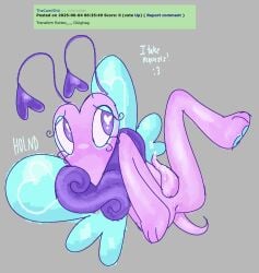 1girls antennae anus_exposed ass_exposed blushcrunch_studio butterfly butterfly_wings chest_fur chest_tuft dandy's_world dandys_world female female_focus female_only flutter_(dandy's_world) glistening glistening_genitalia glistening_penis holnd pawpads paws penis penis_exposed request roblox showing_penis tail tentacle tentacle_penis trans_woman transfem
