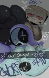 1boy 1femboy 1futa after_sex ass astro_(dandy's_world) balls big_balls blue_skin breasts cum cum_in_ass dandy's_world dinosaur_girl female femboy fossil futanari gaped_anus grey_background intersex male pajamas precum raped_by_futa roblox shelly_(dandy's_world) simple_background smirk solo007_(artist) sweat thick_thighs twisted_shelly_(dandy's_world)