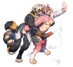 2025 ahe_gao anal anal_sex anthro anthro_on_anthro anthro_penetrated anthro_penetrating anthro_penetrating_anthro ass black_body black_fur blush bodily_fluids bulldog_harness cheetah claws clothed clothing collar crown cum cum_inside cum_overflow digit_ring digital_drawing_(artwork) digital_media_(artwork) domestic_cat duo ear_piercing erection feet felid feline felis frenum_ladder frenum_piercing from_behind_position fur genital_fluids genital_piercing genitals hair harness headgear hi_res industrial_piercing industrial_piercing_ladder jewelry ladder_piercing laikacat looking_pleasured male male/male male_penetrated male_penetrating male_penetrating_male mammal markings navel navel_piercing nipple_piercing nipples nude open_mouth pawpads penetration penile penile_penetration penis penis_piercing piercing plna prince_albert_piercing ring rope sex shaded signature simple_background smile spots spotted_body striped_body stripes tail teeth toe_claws toe_ring toes tongue tongue_out vein veiny_penis wardrobe_malfunction white_body white_fur yellow_pawpads zurianima_(yagdrassyl)