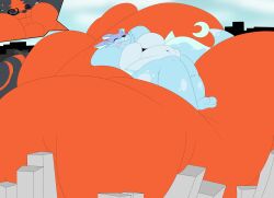 bbw big_breasts breasts castdraws_(artist) cleavage eeveelution huge_breasts overweight pokemon pokemon_(species) ssbbw thick_thighs vaporeon wide_hips