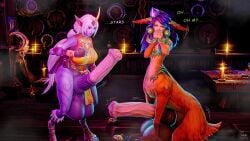 2futas 3d balls canon_futa centaur deer_taur erection futa_on_futa futanari futataur goat growth growth_potion horsecock horsecock_futa huge_balls huge_cock hyper_penis intersex league_of_legends lillia_(league_of_legends) muunsfw penis penis_expansion potion soraka