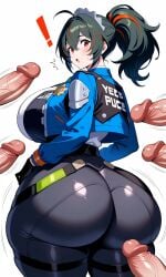 1girls ai_generated female female_focus female_only hoyoverse light-skinned_female light_skin mihoyo mihoyo_technology_(shanghai)_co._ltd. new_eridu_public_security sex solo solo_female solo_focus zenless_zone_zero zhu_yuan