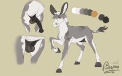 animal_genitalia animal_penis asinus balls close-up donkey equid equine equine_genitalia equine_penis erection feral fisk24 fully_sheathed fur genitals grey_body grey_fur hi_res mammal model_sheet penis sheath standing white_body white_fur