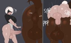 1futa anal anal_sex anus ass balls big_anus big_ass big_balls commission feral_penetrated futa_on_feral futa_on_horse futa_on_male futanari g3mma horse horse_penetrated huge_balls intersex motion_lines nier:_automata onomatopoeia perching_position puffy_anus sex sloppy sweat sweatdrop veiny_penis white_hair white_skin yorha_2b zoophilia