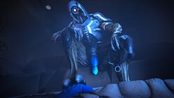 16:9 3d alien alive_(artist) blue_penis cock_ring collar duo feet flaccid foot_on_penis geth hi_res humanoid looking_at_viewer machine male mass_effect penis robot sitting sofa source_filmmaker turian video_games yaoi