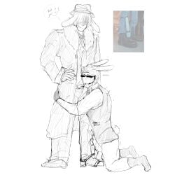 2boys bunny_ears bunny_tail caporegime_(forsaken) dildo_in_ass dream_game forsaken_(roblox) mafioso_(dream_game) male praise reference_image roblox roblox_game robloxian self_upload tagme tagme_(artist) vibrator
