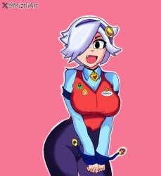 1girls ass big_breasts brawl_stars breasts colette_(brawl_stars) female female_focus female_only miztliart no_ai supercell white_hair