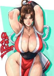 1girls asian asian_bimbo asian_female big_ass big_breasts big_thighs bottom_heavy brown_eyes brown_hair caked_up english_text fat_ass fatal_fury female female_only fighting_game hands_behind_head huge_breasts king_of_fighters large_ass large_breasts light-skinned_female light_skin looking_at_viewer mai_shiranui nero_undead neroundead paag pawg ponytail posing posing_for_the_viewer round_ass simple_background snk solo solo_female solo_focus text thick_thighs thunder_thighs tight_clothing top_heavy venus_body video_games voluptuous voluptuous_female wide_hips
