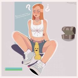 big_ass big_breasts big_breasts big_butt big_thighs big_titties clothing curvaceous curvaceous_female curvaceous_figure curvy curvy_figure curvy_hips dildo epic_games female female_focus female_only fortnite fortnite:_battle_royale ice_spice_(fortnite) long_hair mervynpumpkinh orange_hair spanish_text tattoo text