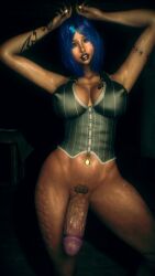 1futa 1girls 3d 4k arms_up belly big_breasts big_lips big_penis black_lipstick blue_eyes blue_hair breasts breasts_bigger_than_head bridge_piercing brown_body brown_skin chromatic_aberration crashbanditkut dark-skinned_female dark-skinned_futa dark_skin embarrassed erect_nipples eyeliner female female_focus fit fit_female fit_futa futanari glowing_eyes gold_piercing golden_piercing hair hands_up hi_res high_resolution highres house lips lipstick long_nails looking_at_viewer makeup mature mature_female mature_futa medium_hair muscles muscular muscular_female muscular_futa nail_polish nails navel navel_piercing nose_piercing original original_character penis piercing qos qos_tattoo queen_of_spades queen_of_spades_symbol queen_of_spades_tattoo ring_piercing septum_ring shirt short_hair smile smiling smiling_at_viewer solo solo_futa spade_tattoo thick_thighs thighs veiny veiny_penis virt-a-mate virtamate wet wet_skin wide_penis