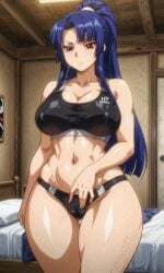 ai_generated blacked_clothing blackedpawg18 hot kunoichi ninja pussy queen queen_of_spades streching stretching_pussy taimanin_(series) taimanin_murasaki yatsu_murasaki