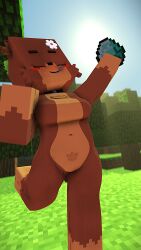 3d 3d_(artwork) artist_name artist_request bear bia_prowell_(slipperyt) furry furry_only kitkcat_sfm living_plushie minecraft nude nude_female plushie sfm source_filmmaker