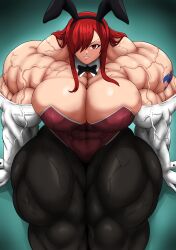 abs alternate_muscle_size erza_scarlet fairy_tail hazel_iic hyper_breasts hyper_muscles muscular_female