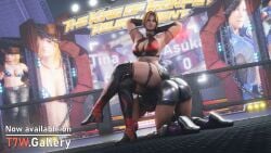 2girls 3d 3d_(artwork) abs assertive assertive_female beaten big_breasts blender blonde_hair blue_eyes boots breasts brown_hair catfight cleavage crossing_legs crossover dead_or_alive defeat defeated dominance dominant dominant_female dominated domination dominatrix dommy_mommy female female_domination female_only female_with_female femdom fight fighting fingerless_gloves held_down helpless highres human humiliated humiliating humiliation kazama_asuka lace-up_boots large_breasts legs lezdom lezsub multiple_girls muscle muscle_girl muscles muscular muscular_female namco petite restrained sensual sexually_suggestive short_hair shorts sitting_on_another sitting_on_person smile strong_woman submission submissive submissive_female t7w tekken tekken7wallpapers tekken_7 tekken_8 thick_ass thick_thighs thigh_boots thighs tina_armstrong toned toned_body toned_female victory wrestling wrestling_femdom wrestling_ring wrestlingryona yuri