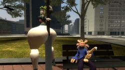 3d 3d_(artwork) ass ass_expansion axol_(smg4) big_penis dripping_cum garry's_mod gmod kaibernation large_ass large_penis masturbation melony_(smg4) penis smg4 tagme