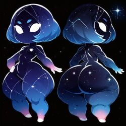 ai_generated big_ass big_butt brax_(artist) galaxy naked shortstack small_breasts smaller_female space