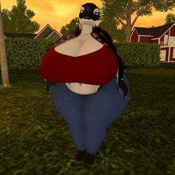 big_ass big_breasts breasts bubble_butt cleavage female ferialexonar furry huge_ass huge_breasts orca tagme whale