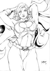 2d big_breasts breasts dc dc_comics kara_zor-l karen_starr large_ass large_breasts legs leo_matos leotard looking_pleasured muscular_legs pleasure_face power_girl superman_(series) thick thick_thighs