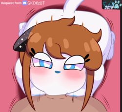 animation_meme_community annie_(stariaat) blue_eyes blush brown_hair duo eroo_(artist) faceless_male felid feline fellatio female first_person_view fur hair human interspecies looking_up male mammal oral penile sex solo_focus straight white_fur youtube