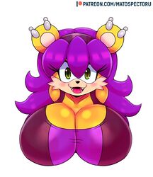 1girls :3 anthro archie_comics big_breasts breasts bust bust_style clothing ear_piercing female female_only furry green_eyes hair huge_breasts large_breasts mammal matospectoru mina_mongoose mongoose piercing purple_hair sega solo sonic_(series) yellow_fur