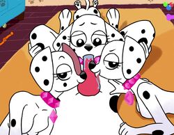 101_dalmatian_street 101_dalmatians 2019 animal_genitalia animal_penis anthro anthrofied ass bedroom_eyes breasts brother brother_and_sister canid canine canine_penis canis collar dallas_(101_dalmatians) dalmatian deja_vu_(101_dalmatians) destiny_(101_dalmatians) disney domestic_dog dylan_(101_dalmatians) fellatio female foursome group group_sex half-closed_eyes incest licking looking_at_viewer male mammal open_mouth oral penile penis saliva seductive sex sibling sister spots straight tongue tongue_out triple_d_(101_dalmatians) whitewolf20xx