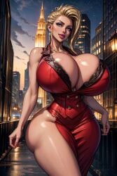 1girls ai_generated big_breasts bimbo bythebrokenone female_only final_fantasy huge_breasts scarlet_(ffvii) solo solo_female tagme thick_thighs thin_waist wide_hips