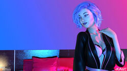 3d ai_angel angelica lingerie purple_hair youtube