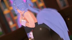 1girls 3d animated ass_focus big_ass big_breasts blowing_kiss bunny_ears bunnysuit cat_ears cat_tail catgirl deluxe_rosie eyes_visible_through_hair female female_only finger_on_lip indie_virtual_youtuber leaning_forward leaning_on_object no_sound rosie_(vtuber) tagme video virtual_youtuber wink wrist_cuffs