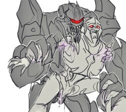 2boys artist_request insecticon limited_palette megatron rape red_eyes robot scared source_request tagme transformers transformers_prime yaoi