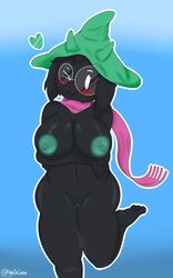 <3 1girls absurd_res anthro areola big_breasts black_fur blush bovid breasts caprine deltarune eyewear female female_focus female_only fur furry furry_only glasses headwear heart hi_res highoncoffee looking_at_viewer mammal mostly_nude naked nipples nude one_eye_closed pussy ralsei ralsei_(female) ralsei_with_black_fur rule_63 scarf signature solo solo_female solo_focus thick_thighs video_games wide_hips wink