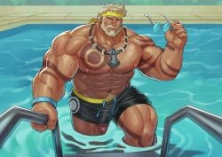 adios bara beard bic_pecs big_penis black_shoes blonde_hair blonde_hair blonde_hair_male blonde_male boner bulge cock dick erection gay huge_cock huge_cock male male_only marvel marvel_rivals muscular muscular_male necklace penis solo solo_focus solo_male tattoo tattoos thick_penis thor_(marvel) thor_(marvel_rivals) tight_clothes tight_clothing tight_shorts