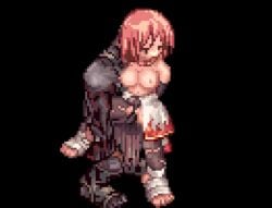 animated black_background defeated defeated_heroine female monster monster_rape pink_hair pixel_art ragnarok_online restrained shura shura_(ragnarok_online) vaginal_penetration zombie