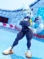 3d 3d_(artwork) big_breasts bodysuit cameltoe diag34k seductive_eyes sherbet_land solo sonic_(series) tangle_the_lemur thick_thighs tongue_out