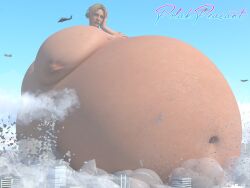 1girls 3d belly big_belly big_breasts blonde_hair breasts city city_destruction destruction female giant_belly giantess grumpy huge_breasts hyper hyper_belly hyper_breasts iq_(rainbow_six) macro nipples polakpeasant rainbow_six rainbow_six_siege