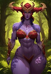 ai_generated barely_clothed forest helmet horns huge_ass league_of_legends monster_girl rai_ai shyvana thick_thighs wide_hips