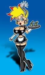 antenna blonde_hair blue_eyes breasts earrings empty_eyes female femsub gloves headband hypnotic_accessory jenny_test jewelry johnny_test johnny_test_(series) large_breasts maid open_mouth opera_gloves rule_63 sandybelldf tech_control traditional tray western