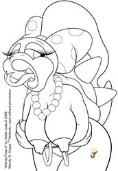 2008 alternate_breast_size anthro bow bracelet breasts claws eyelashes female forked_tongue koopa koopalings lipstick mario_(series) necklace nintendo nipples open_mouth pearl_necklace polka_dots shell spiked_shell spikes straight_hair tail tongue tongue_out veder_juda wendy_o._koopa