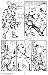 1boy 1futa 2d balls barefoot black_and_white comic diphallia diphallism duo futa_on_male futanari intersex mortal_kombat mortal_kombat_3 multi_arm multi_limb multi_penis muscular muscular_futanari penis reddyheart sheeva