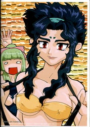 2003 2girls bikini black_hair breasts female humanoid large_breasts light-skinned_female light_skin long_hair multiple_girls neju_na_melmas ryoko_balta swimsuit tenchi_muyo! tenchi_muyo!_gxp